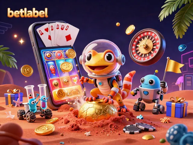 Experience the excitement of betlabel with an alien adventure in a golden casino on Mars.